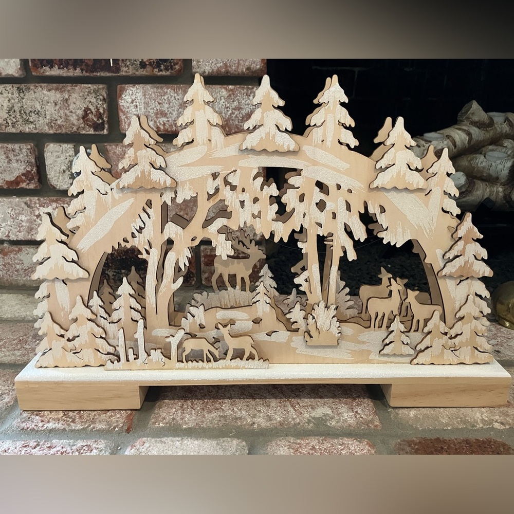 Schwibbogen german style wooden holiday lighted arch